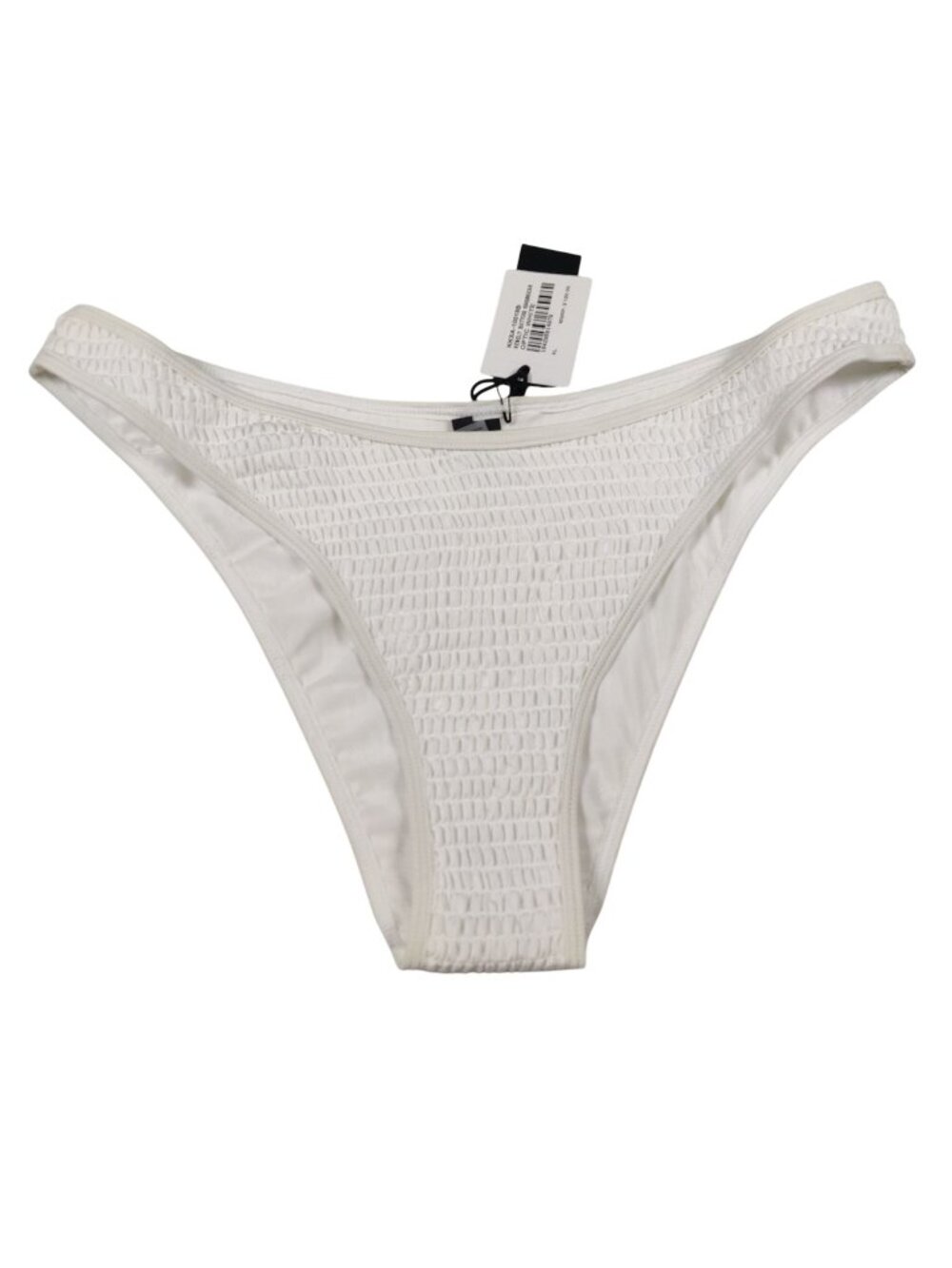 Kendall + Kylie Bikini Bottom XL White Smocked High Leg Resortcore Swimwear Chic